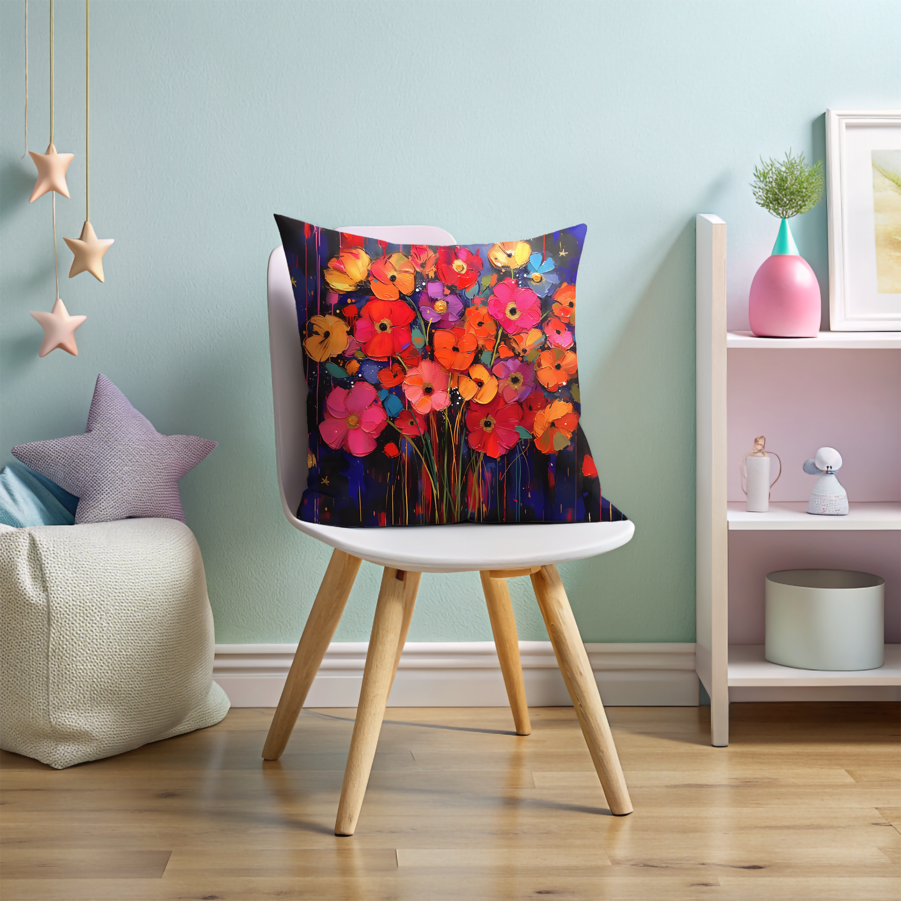 Bouquet Brilliance: Colorful Poppies Pillow Cover