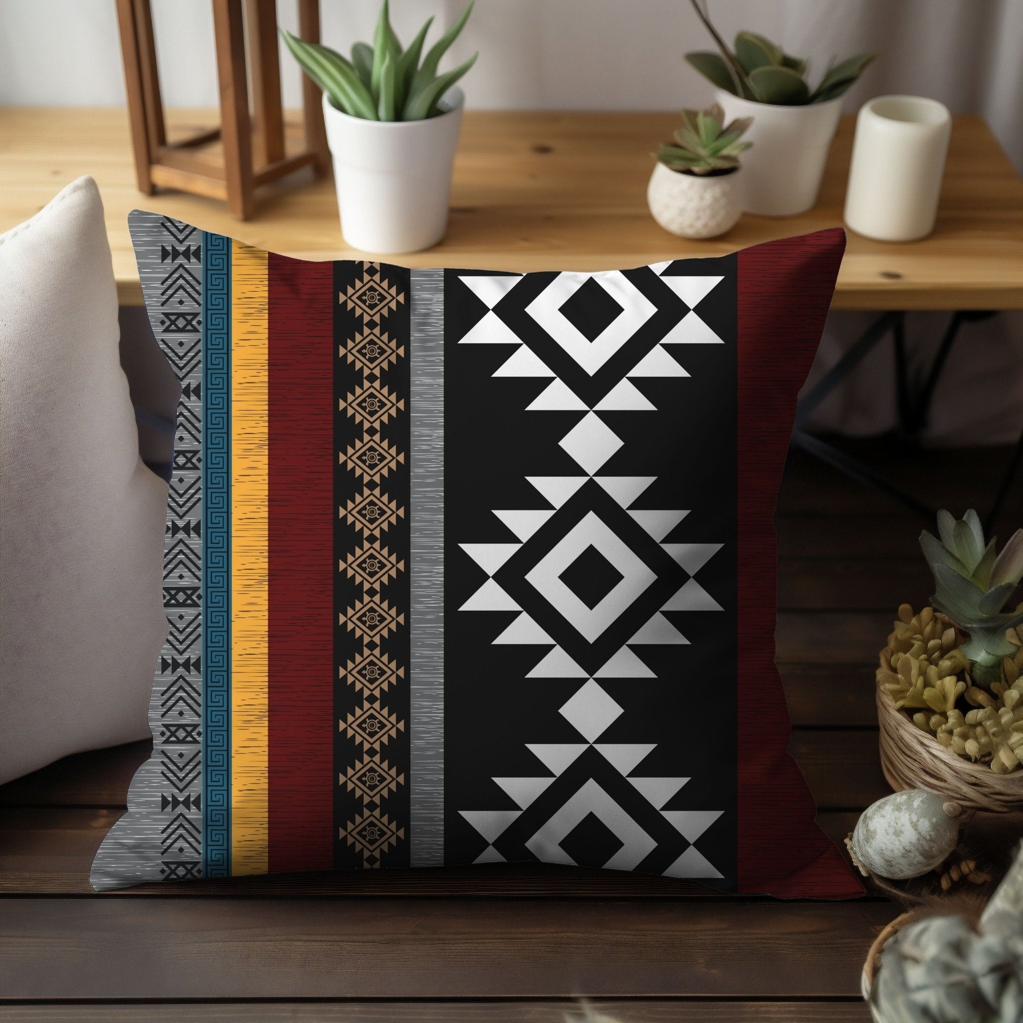 Desert Noir: Black Southwestern Pillow Cover - My Store