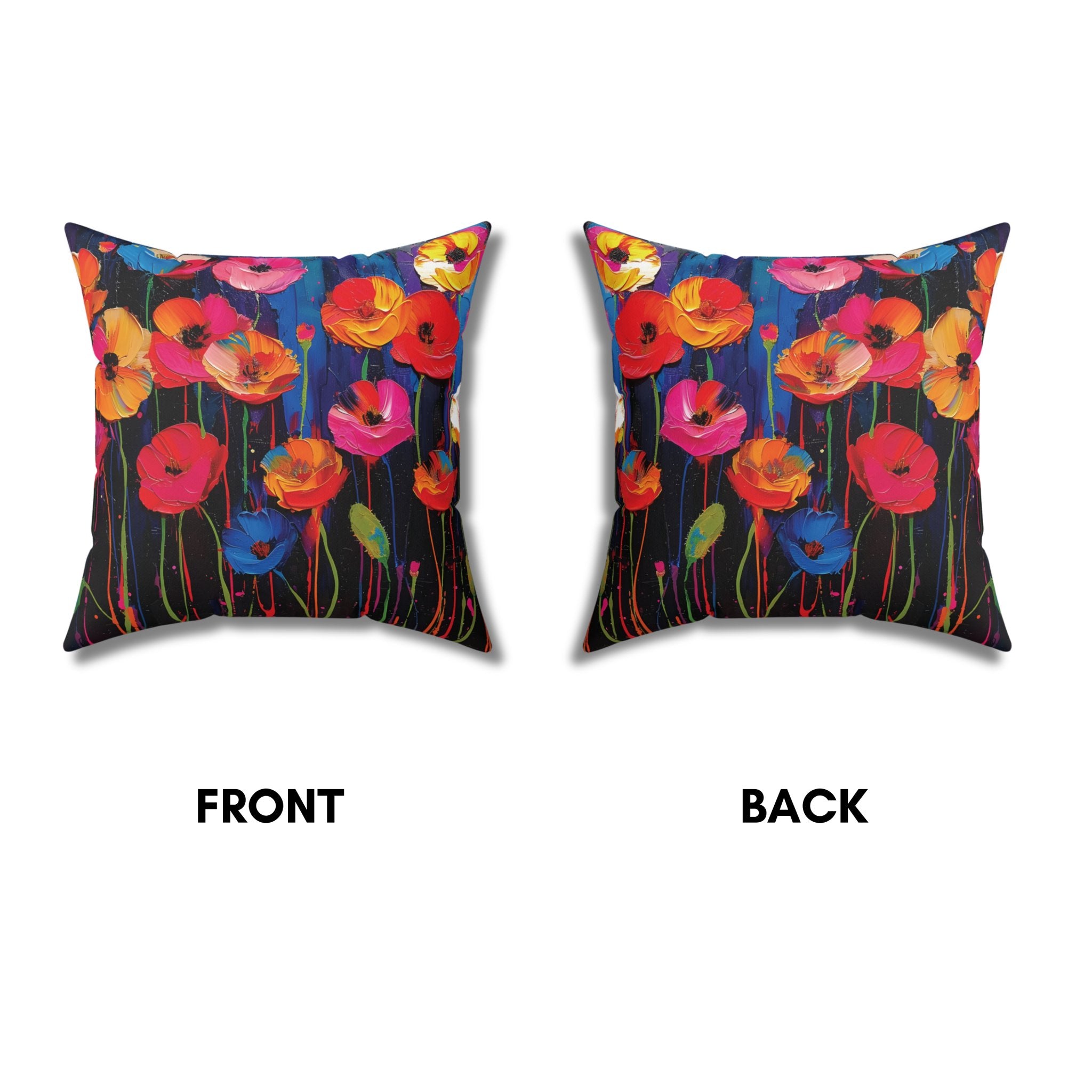 The Rising Poppies: Enchanting Colorful Poppies Pillow & Covers - My Store