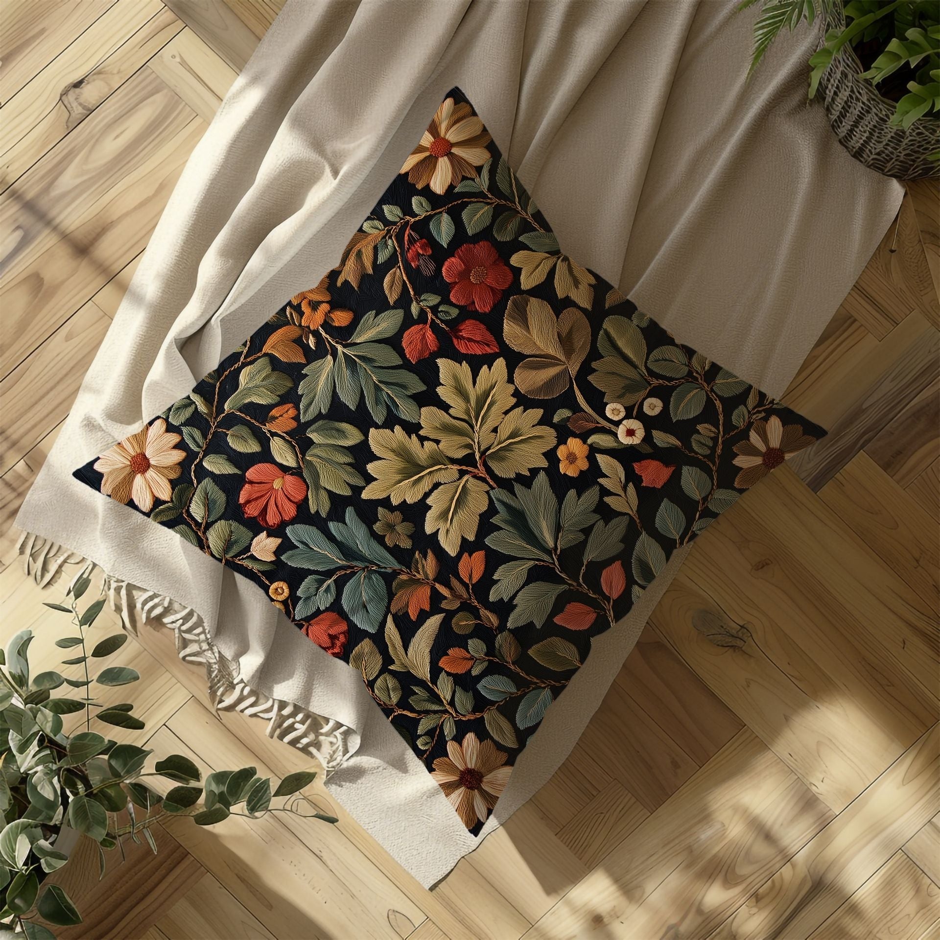 The Fall Enchantment: Elegant Pillow with Autumn Flair