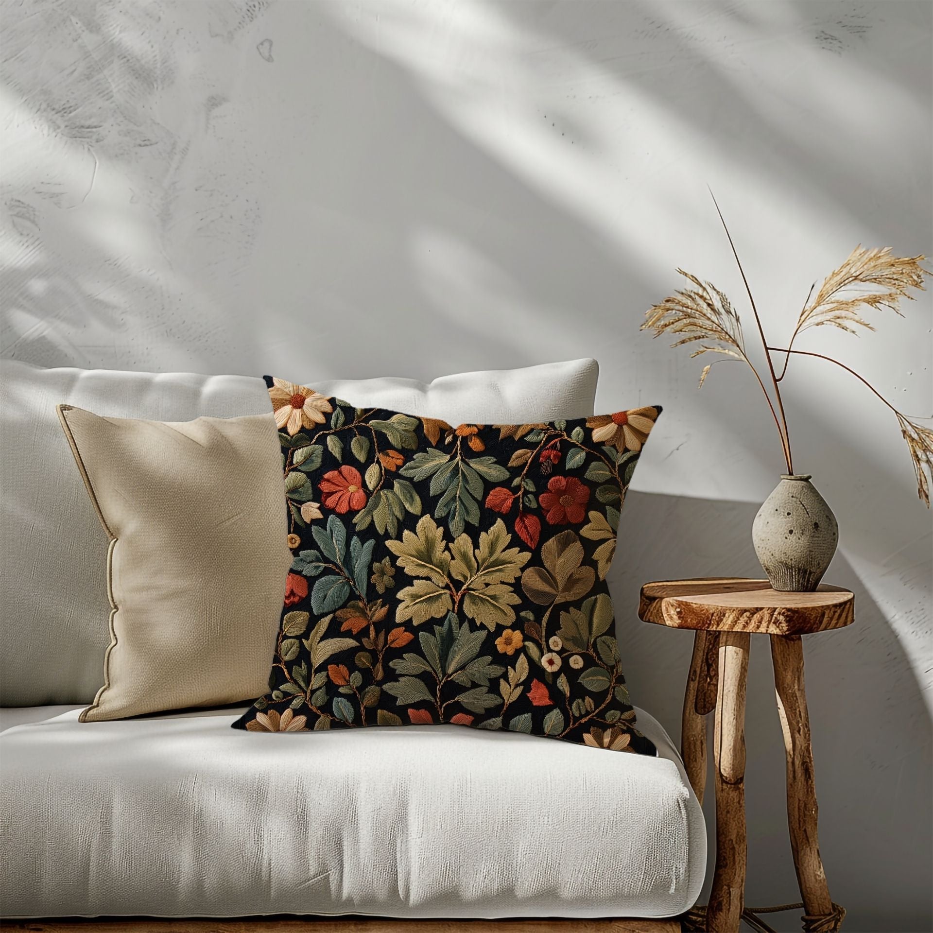 The Fall Enchantment: Elegant Pillow with Autumn Flair