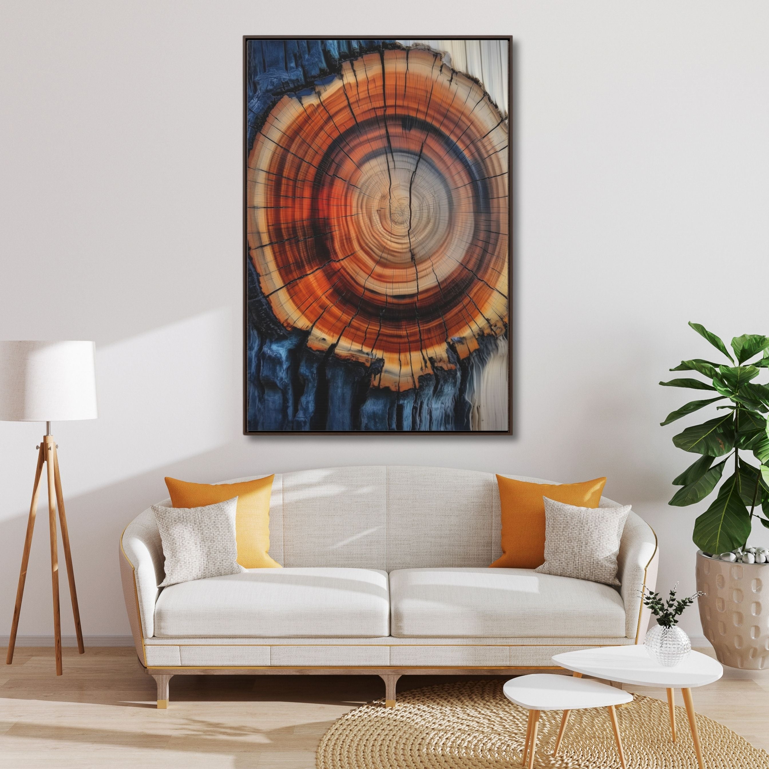 Tree Ring Framed Wall Art Canvas