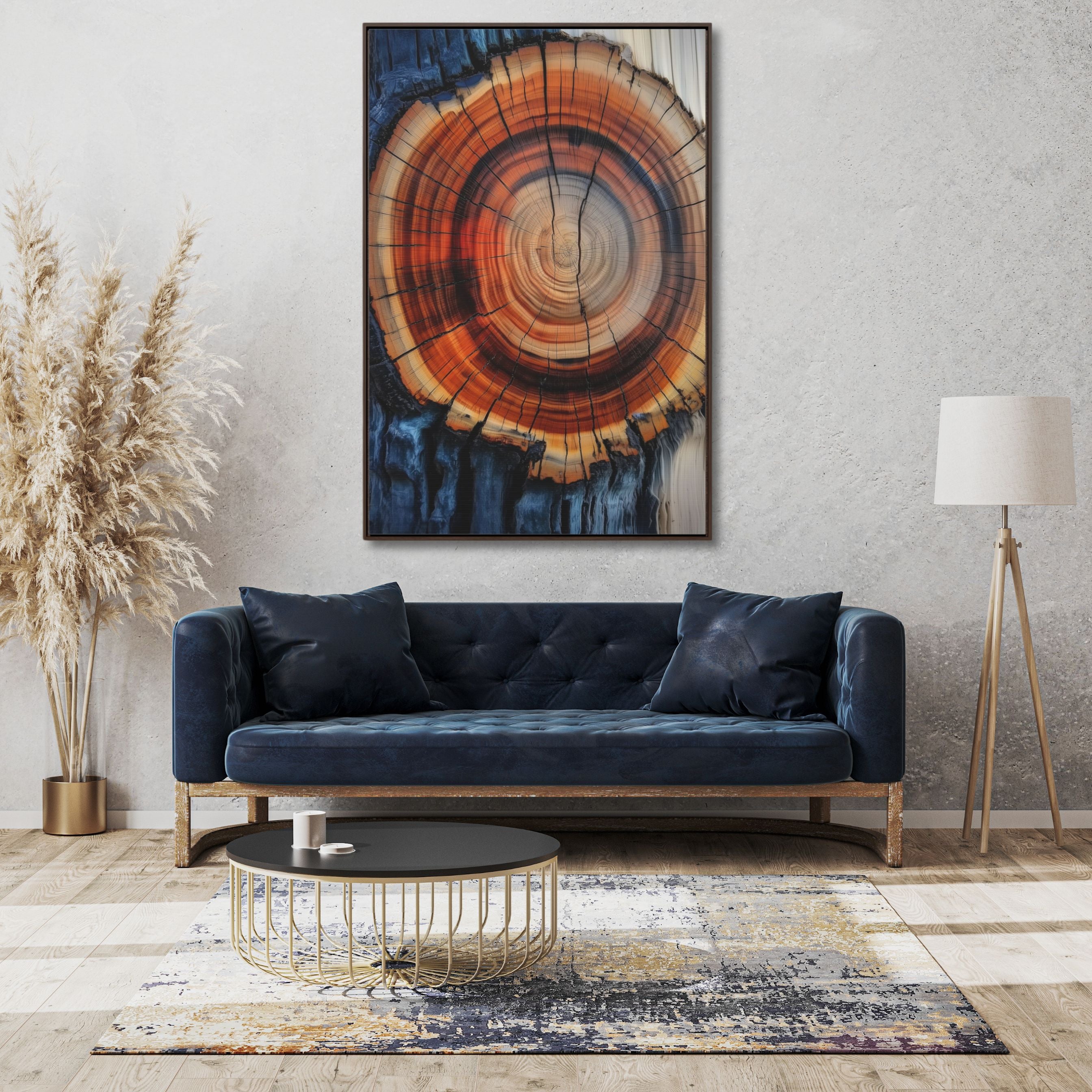 Tree Ring Framed Wall Art Canvas