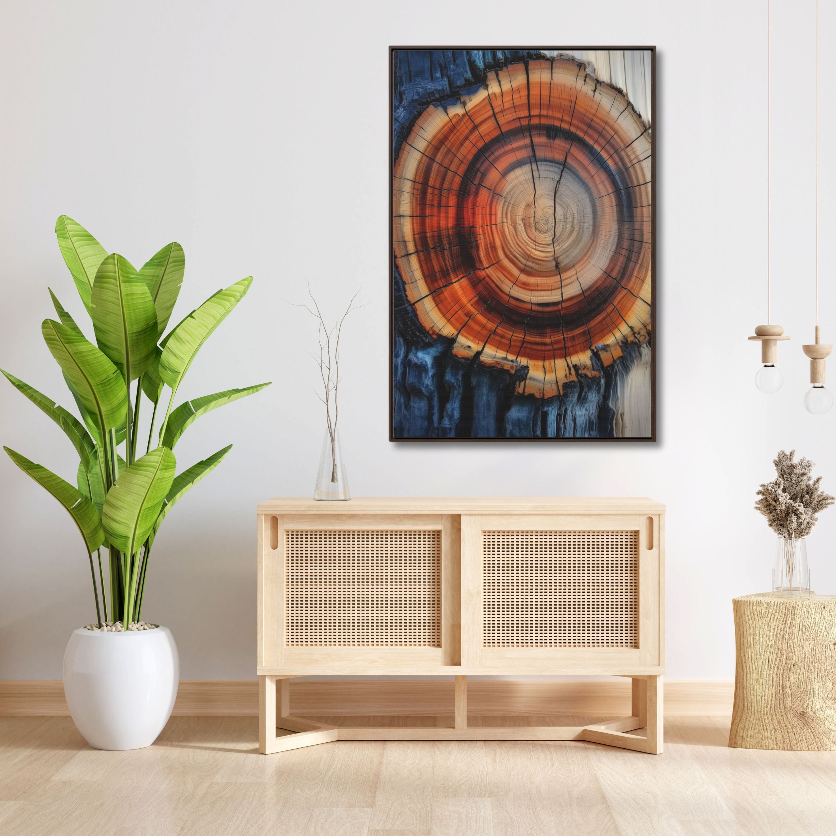 Tree Ring Framed Wall Art Canvas