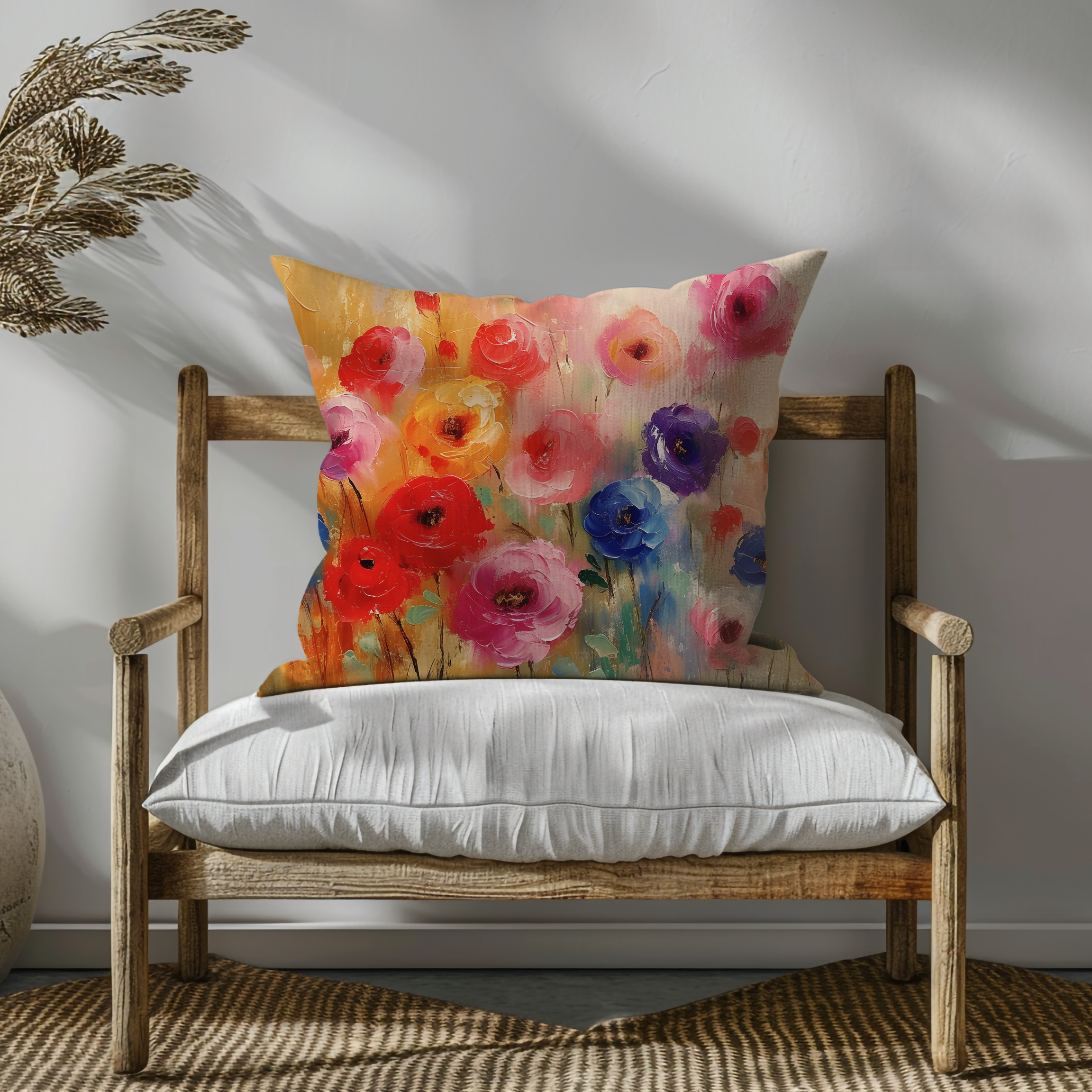 Radiant Roses: Vivid Blossoms Pillow Cover