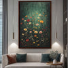 Framed Floral Canvas Wall Art Dark Green