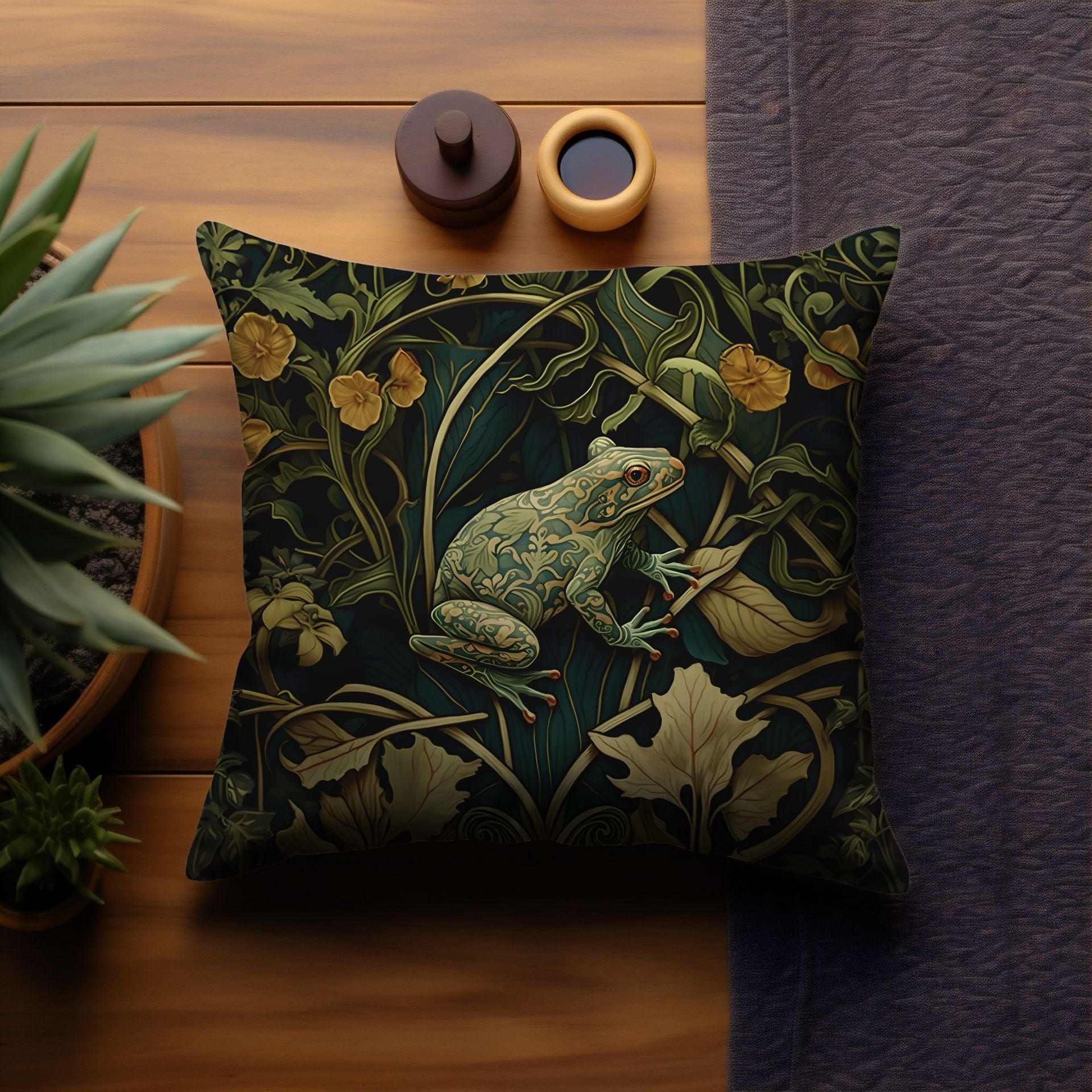 The Golden Frog: A Luxe Pillow for Stylish Decor