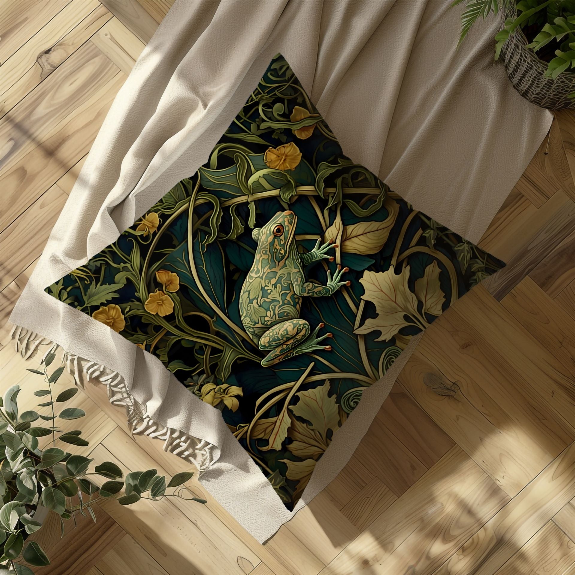 The Golden Frog: A Luxe Pillow for Stylish Decor