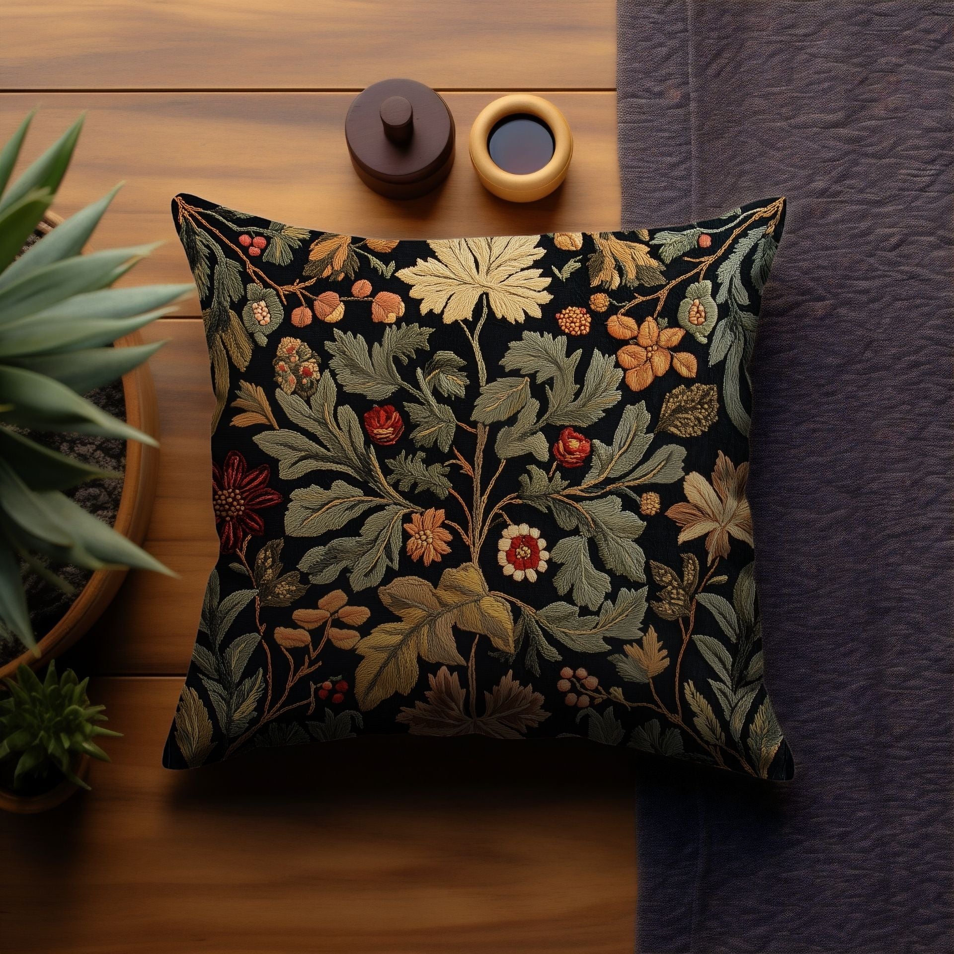 The Autumn Haven: Cozy Pillow with Fall Elegance