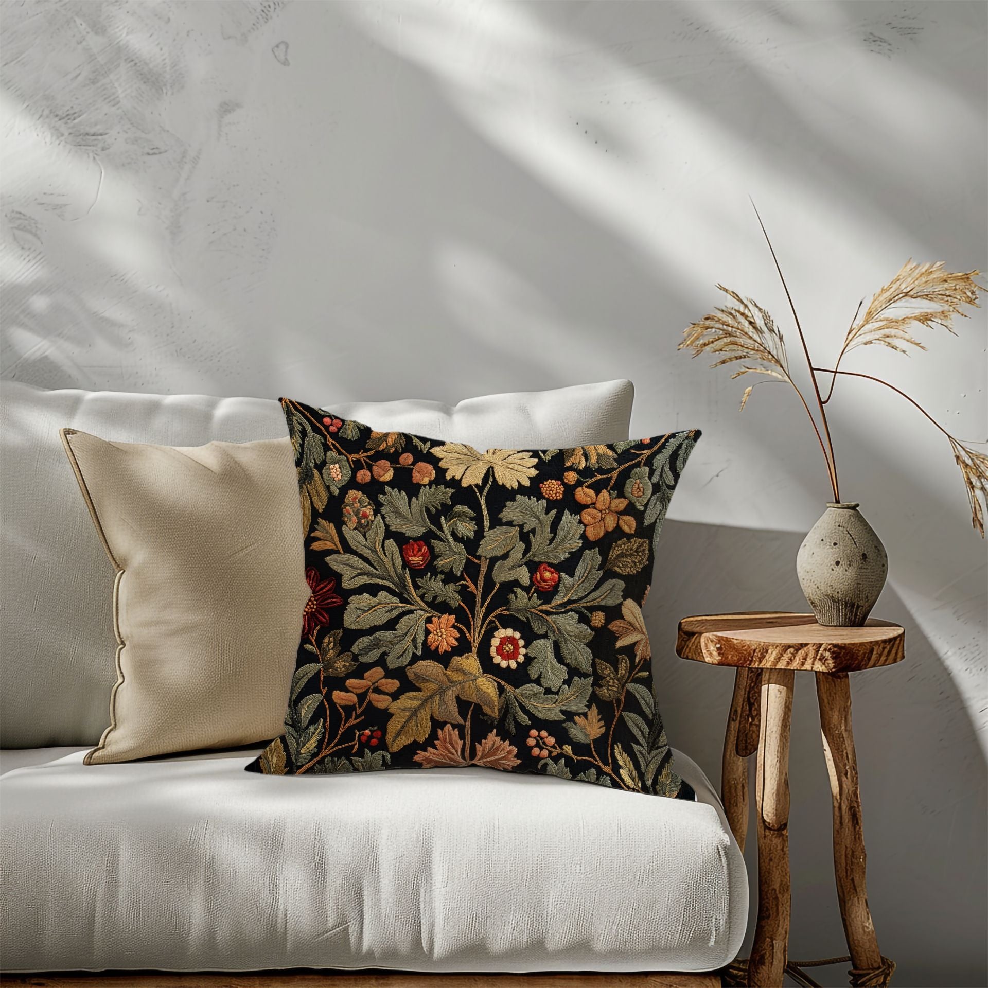 The Autumn Haven: Cozy Pillow with Fall Elegance