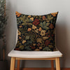 Enchanted Autumn: Cozy Botanical Pillow Cover with Green & Gold Accents