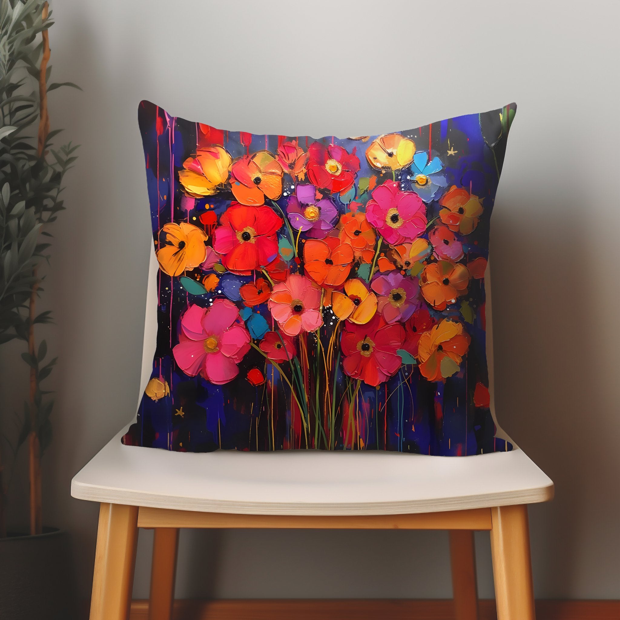 Bouquet Brilliance: Colorful Poppies Pillow & Covers - My Store